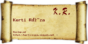 Kerti Róza névjegykártya